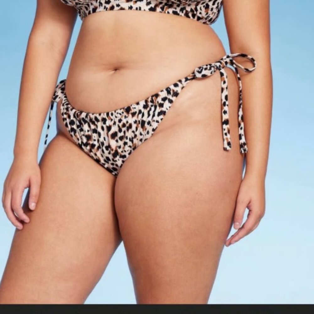 NWT Wild Fable cheetah Bikini Bottoms Low rise,Cheeky, Adjustable waist